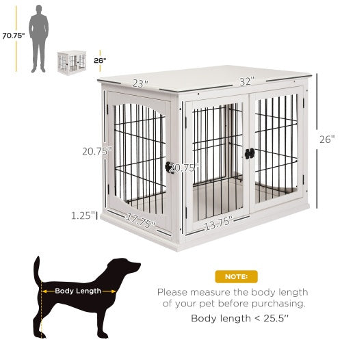 Small Kennel End Table With Two Open Sides And Lockable Door - Xmaker