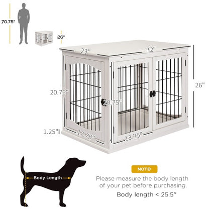 Small Kennel End Table With Two Open Sides And Lockable Door - Xmaker