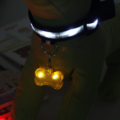 LED Dog Bone Shape ID Tag Pet Safety Collar Pendant - Xmaker