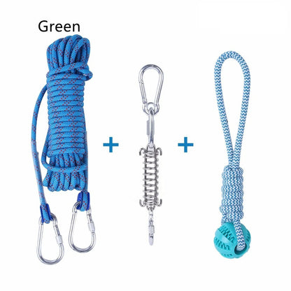 Outdoor Funny Dog Toy Stainless Steel Spring Suspension Cotton String Households Outdoor Toy Training - Xmaker