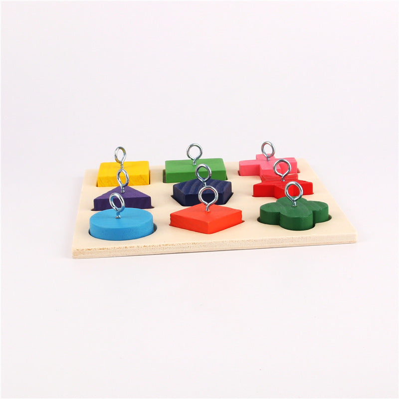 Parrot Training Toy 9 Color Wooden Blocks - Xmaker