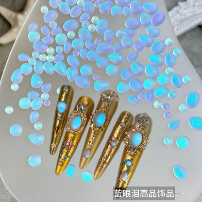 Nail Art Blue Tears Matte Frosted Diamond Decoration - Xmaker