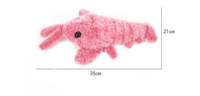 Pet Toys Electric Jumping Shrimp USB Charging Simulation Lobster Funny Cat Plush Pets Toy - Xmaker