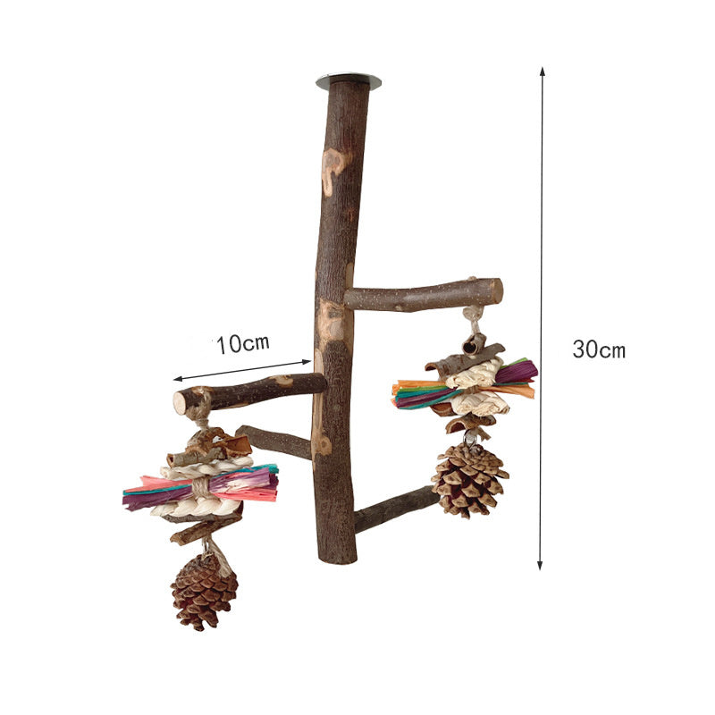 Parrot Bird Wood Stand Pole Toy - Xmaker