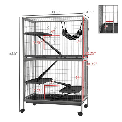 5 Tiers Of Small Animal Cages, Ferret  Large Chinchilla With Hammock Fittings And Heavy Duty Wires - Xmaker