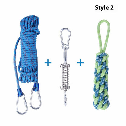 Outdoor Funny Dog Toy Stainless Steel Spring Suspension Cotton String Households Outdoor Toy Training - Xmaker