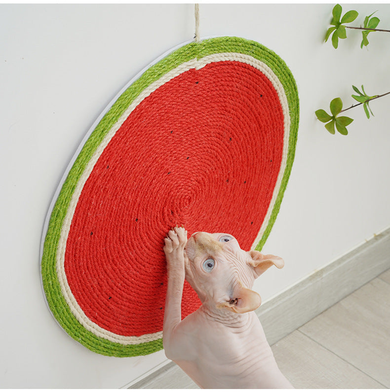 Cat Supplies Watermelon Cat Linen Mat Cat Daily Necessities Sisal Cat Claw Board - Xmaker