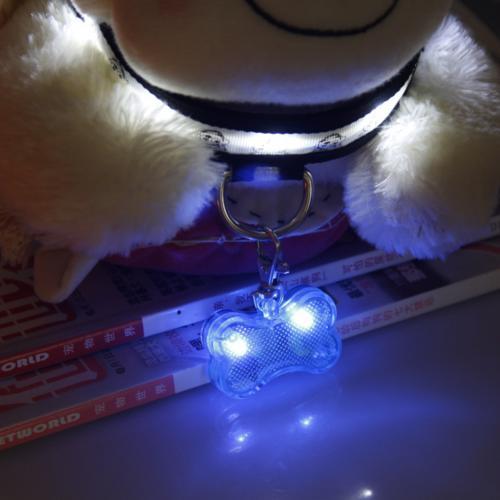 LED Dog Bone Shape ID Tag Pet Safety Collar Pendant - Xmaker