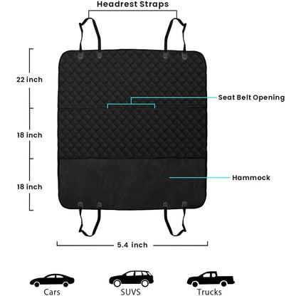 Seat Cover Rear Back Car Pet Dog Travel Waterproof Bench Protector - Xmaker