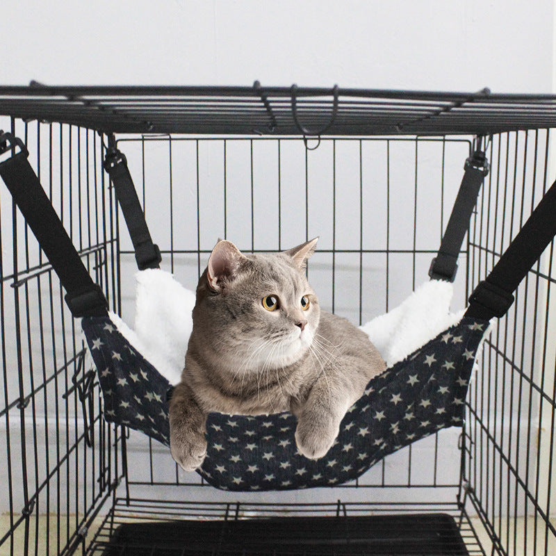 Lamb Fleece Cat Hanging Beds Pets Cage Hammock Bed - Xmaker