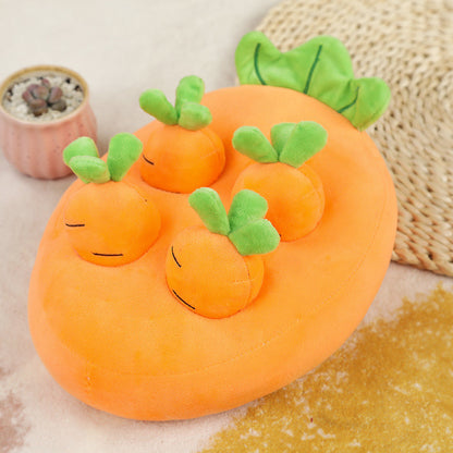 Carrot Pulling Doll Simulation Vegetable Field Plush Toy Pet Dog Cat Sniffing Toy Pet Products - Xmaker