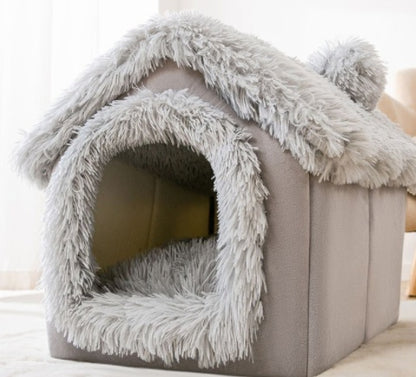 Foldable Dog House Pet Cat Bed Winter Dog Villa Sleep Kennel Removable Nest Warm Enclosed Cave Sofa Pets Supplies - Xmaker