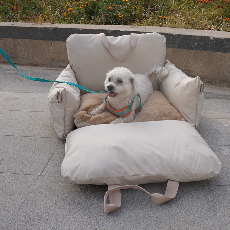 Linen Car Safety Seat Front Dog Bed - Xmaker