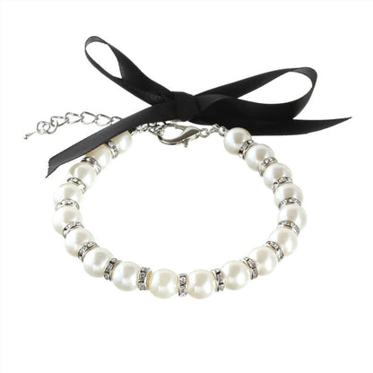 Striped Pearl Necklace Pet Collar - Xmaker