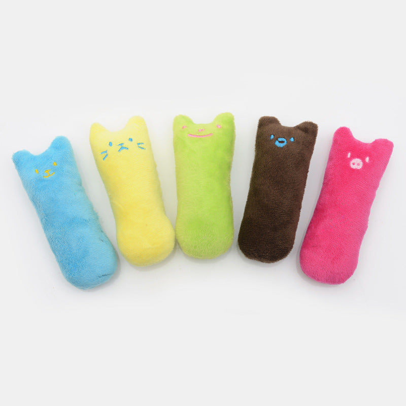 Cute Interactive Pets Teeth Grinding Catnip Toys Claws Thumb Bite Cat mint - Xmaker