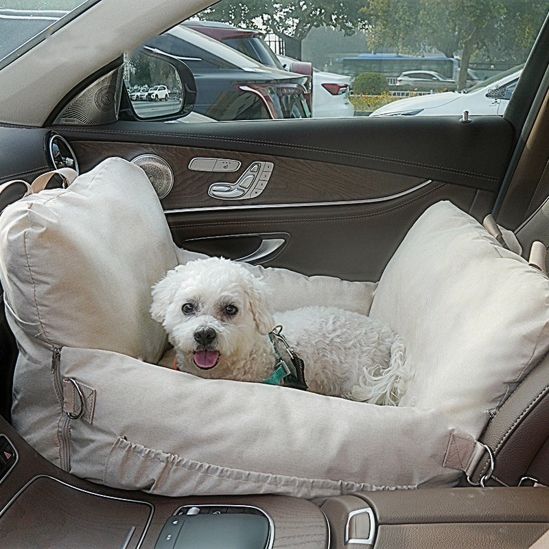 Linen Car Safety Seat Front Dog Bed - Xmaker