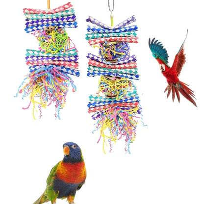 Parrot Toy Woodskin Hand-woven Boredom Cage Supplies - Xmaker