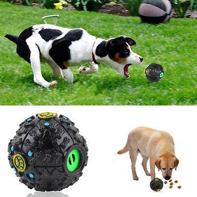 Pet Dog Treat Trainning Chew Sound Food Dispenser Toy Squeaky Giggle Ball - Xmaker