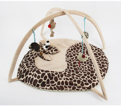 Cartoon Cat Play Tent Multifunctional Cat Hammocks Kitten Sleep Bed Foldable Cat Mat with Balls Cat Play House Toy - Xmaker