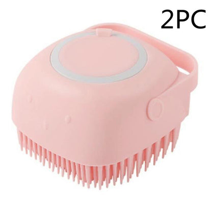 Silicone Dog Bath Massage Gloves Brush Pet Cat Bathroom Cleaning Tool Comb Brush For Dog Can Pour Shampoo Dog Grooming Supplies - Xmaker