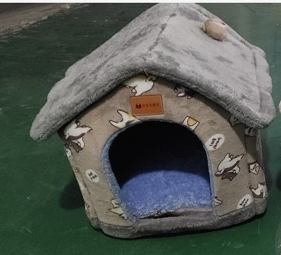 Foldable Dog House Pet Cat Bed Winter Dog Villa Sleep Kennel Removable Nest Warm Enclosed Cave Sofa Pets Supplies - Xmaker