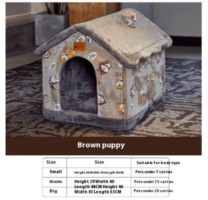 Foldable Dog House Pet Cat Bed Winter Dog Villa Sleep Kennel Removable Nest Warm Enclosed Cave Sofa Pets Supplies - Xmaker