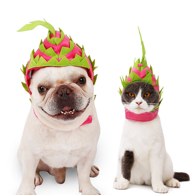 Pitaya Fruit Design Pet Hat Dog Cat Puppy Halloween Party Costumes - Xmaker