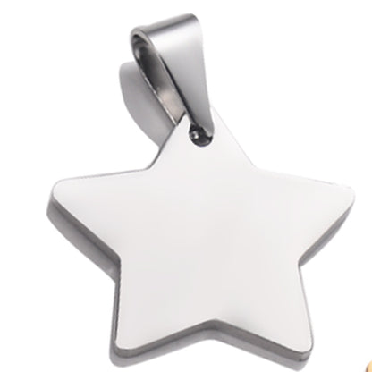 Stainless Steel Five-pointed Star Tag, Titanium Steel Pendant Necklace - Xmaker