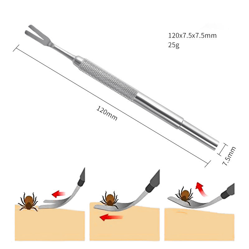 Stainless Steel Tick Tweezers Professional Quick Tick Removal Tool For Cat Dog Pet Supplies Tick Removal - Xmaker