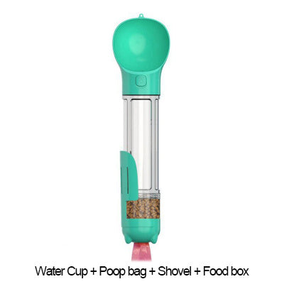 Portable Cat Dog Water Bottle Food Feeder Drinker Poop Dispenser 3 In 1 Leak-proof Multifunctional Dog Water Bottle - Xmaker