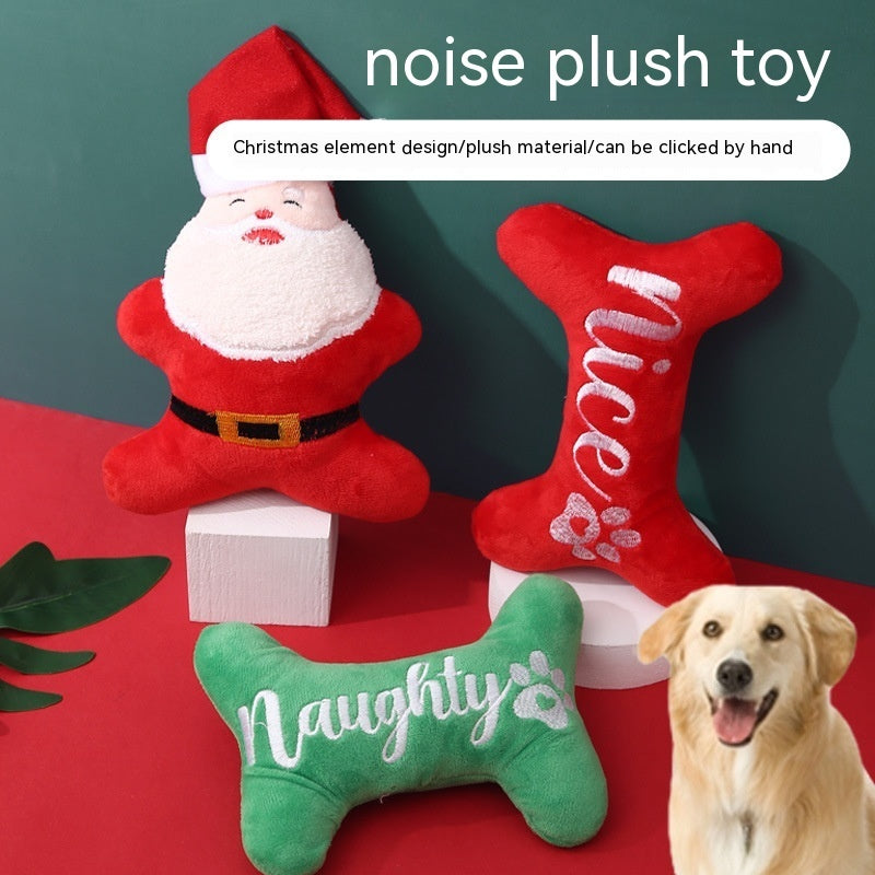 Christmas Dog Plush Sounding Puppy Pets Toy Santa Claus Decorations - Xmaker