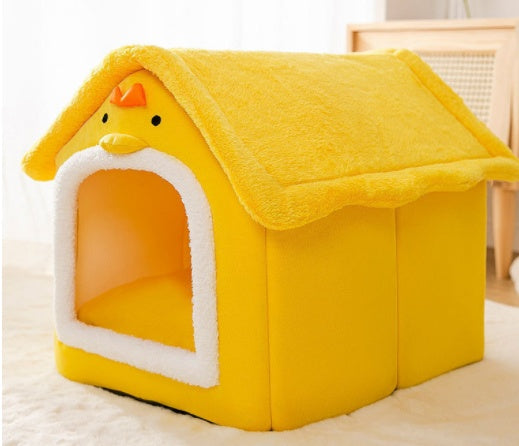 Foldable Dog House Pet Cat Bed Winter Dog Villa Sleep Kennel Removable Nest Warm Enclosed Cave Sofa Pets Supplies - Xmaker