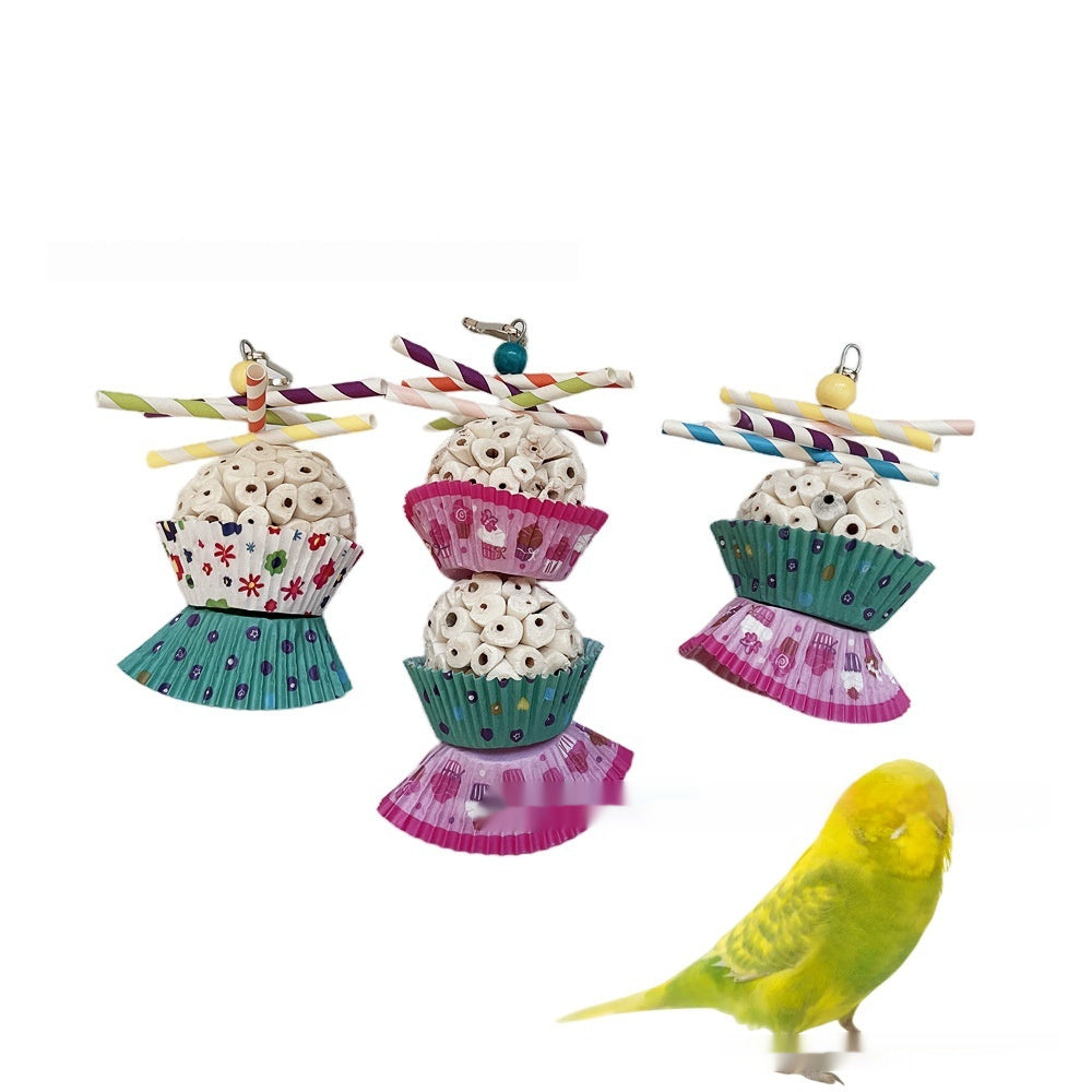 Parrot Toy Bird Edible Soft Ball Shredding Toy Relieving Boredom Chewing Bite Toy - Xmaker