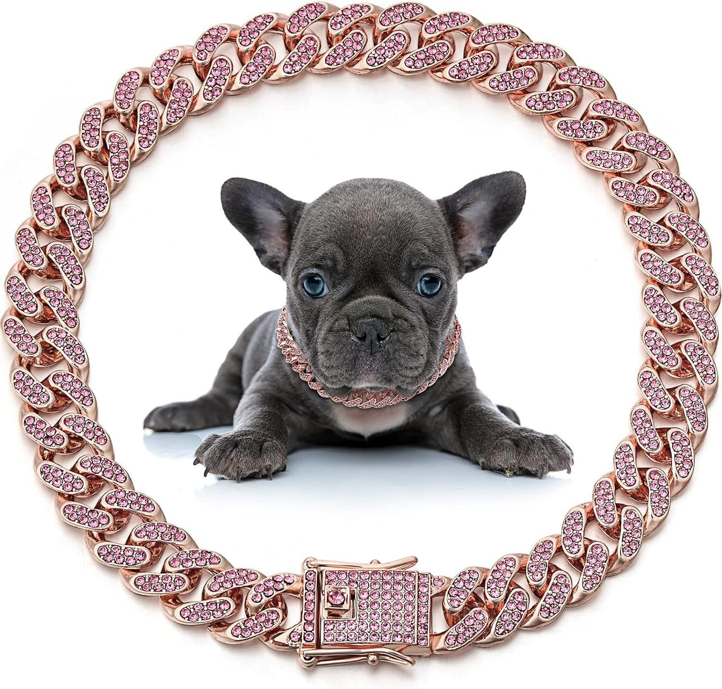 Dog Necklace Metal Cat Chain Pet Crystal Collar Jewelry Accessories For Small Medium Large Dogs Cats - Xmaker