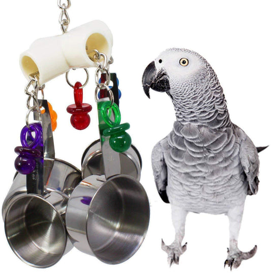 Parrot Bite Toy Stainless Steel Four-pot String - Xmaker