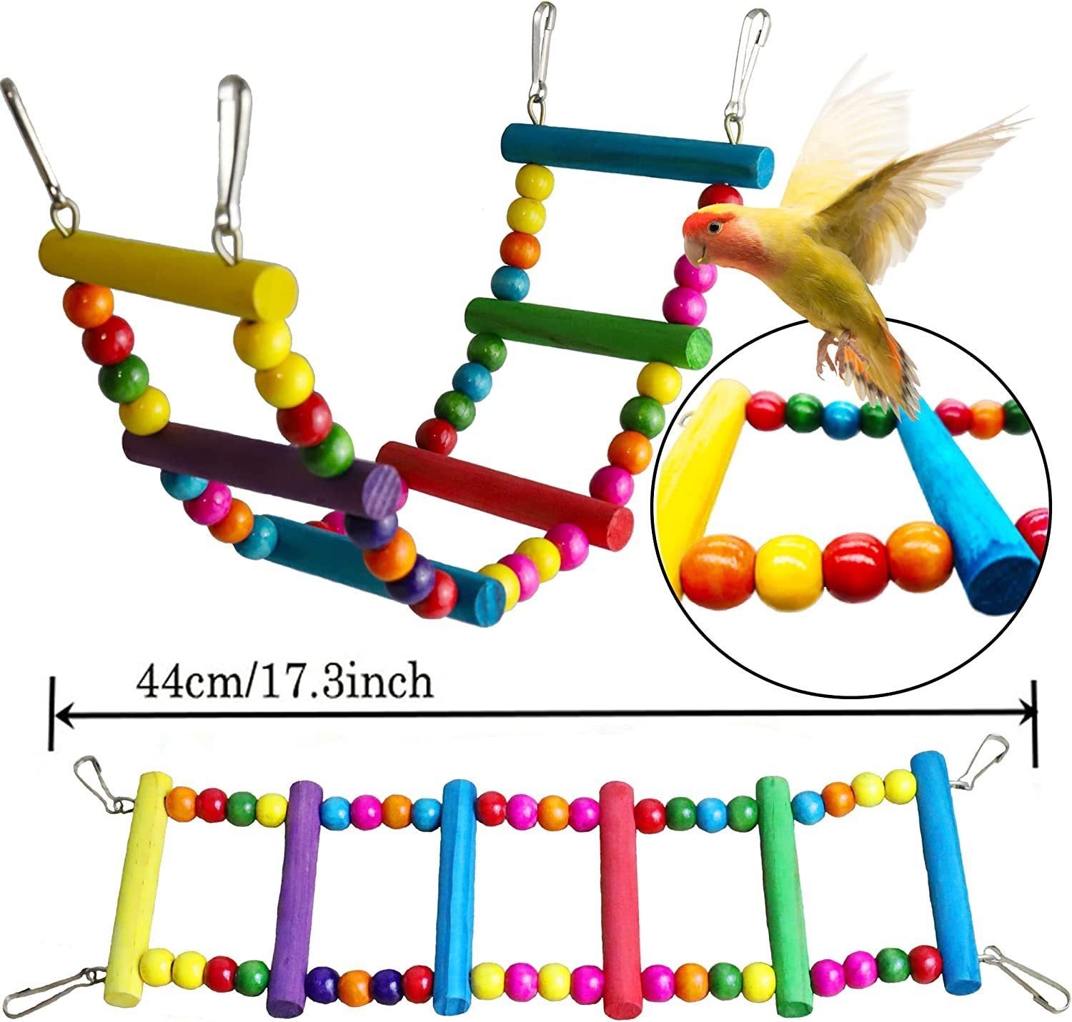 7PCs Parrot Toys Bird Cage Accessories - Xmaker