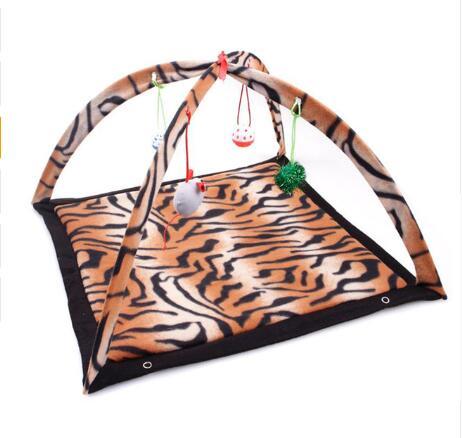 Cartoon Cat Play Tent Multifunctional Cat Hammocks Kitten Sleep Bed Foldable Cat Mat with Balls Cat Play House Toy - Xmaker