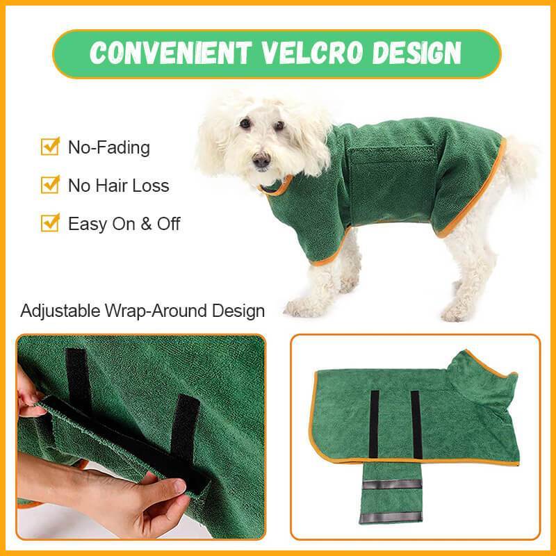 Absorbent Pet Bathrobe With Waist-wrapped Microfiber - Xmaker