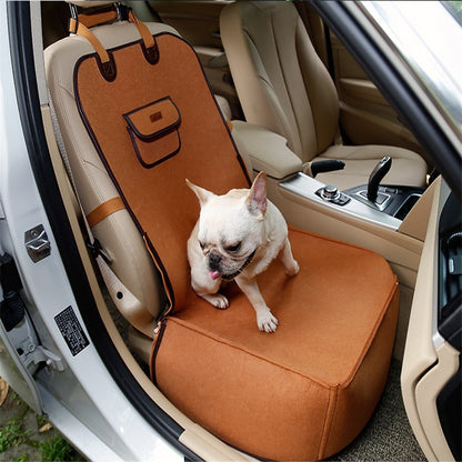 Retro Dual-purpose Pet Car Mat Front Seat Cushion - Xmaker