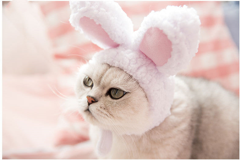 Funny Pet Dog Cat Cap New Year Party Cosplay Costume Warm Rabbit Hat - Xmaker