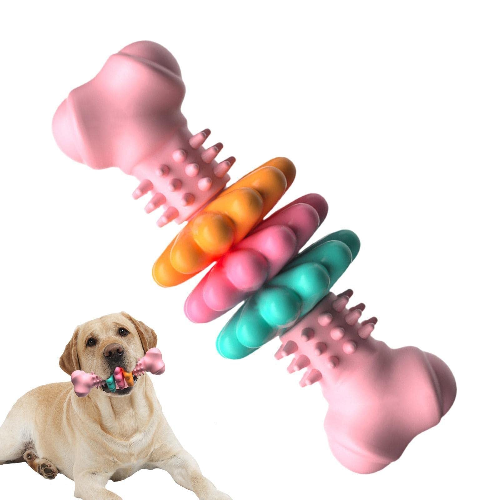 Dog Chew Toy Dog Bone Type  Dogs Teeth Cleaning Toys Indestructible TPR Bone Chewing Bite Resistant Teething Toys  Pet Products - Xmaker