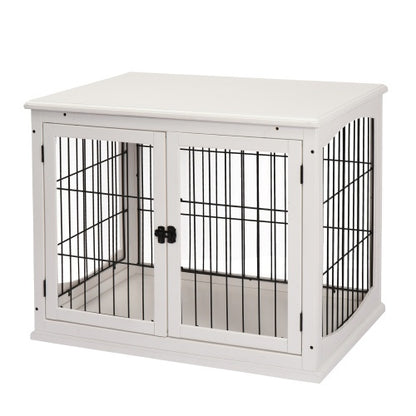 Small Kennel End Table With Two Open Sides And Lockable Door - Xmaker