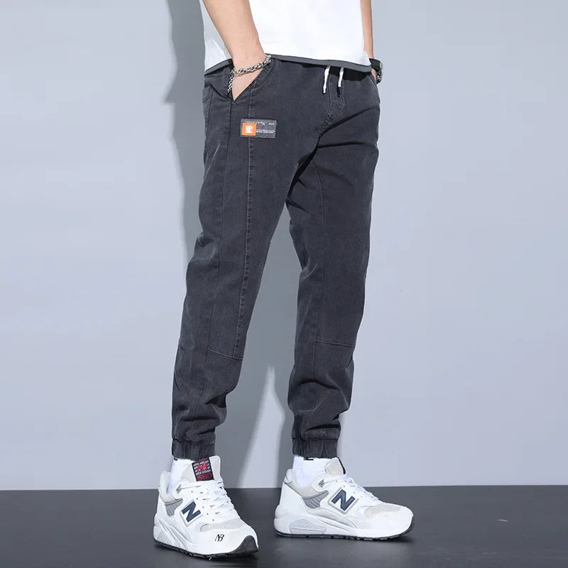 New Loose-fit Men's Jeans Casual Versatile Trendy Long Pants Bundle Feet Harem Pants Male - xmaker.ai