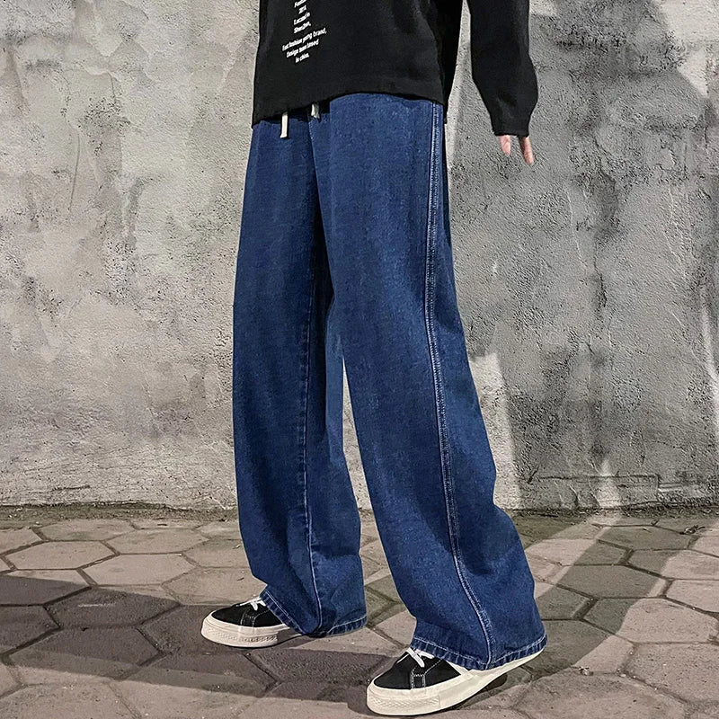 Loose Jeans Men Loose Straight Wide Leg Pants - xmaker.ai