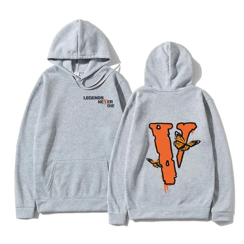 Men's Loose Big V Printed Hoodie - xmaker.ai