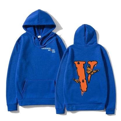 Men's Loose Big V Printed Hoodie - xmaker.ai