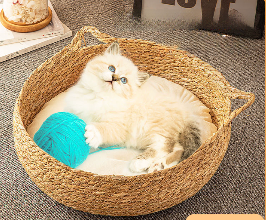 Pet bed 34 rattan cat mat sleeping woven - Xmaker