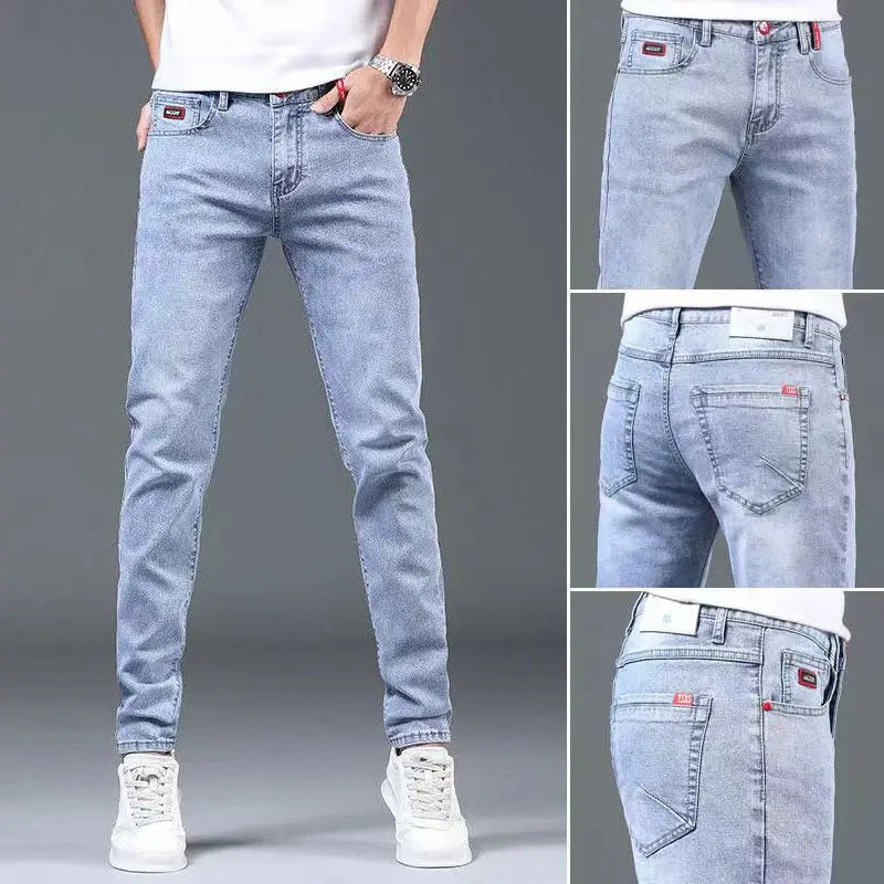 Luxury Summer Designer Korean Classic Streetwear Cowboy Pants for Men Fashionable and Comfortable Boyfriend Skinny Jeans Men - xmaker.ai