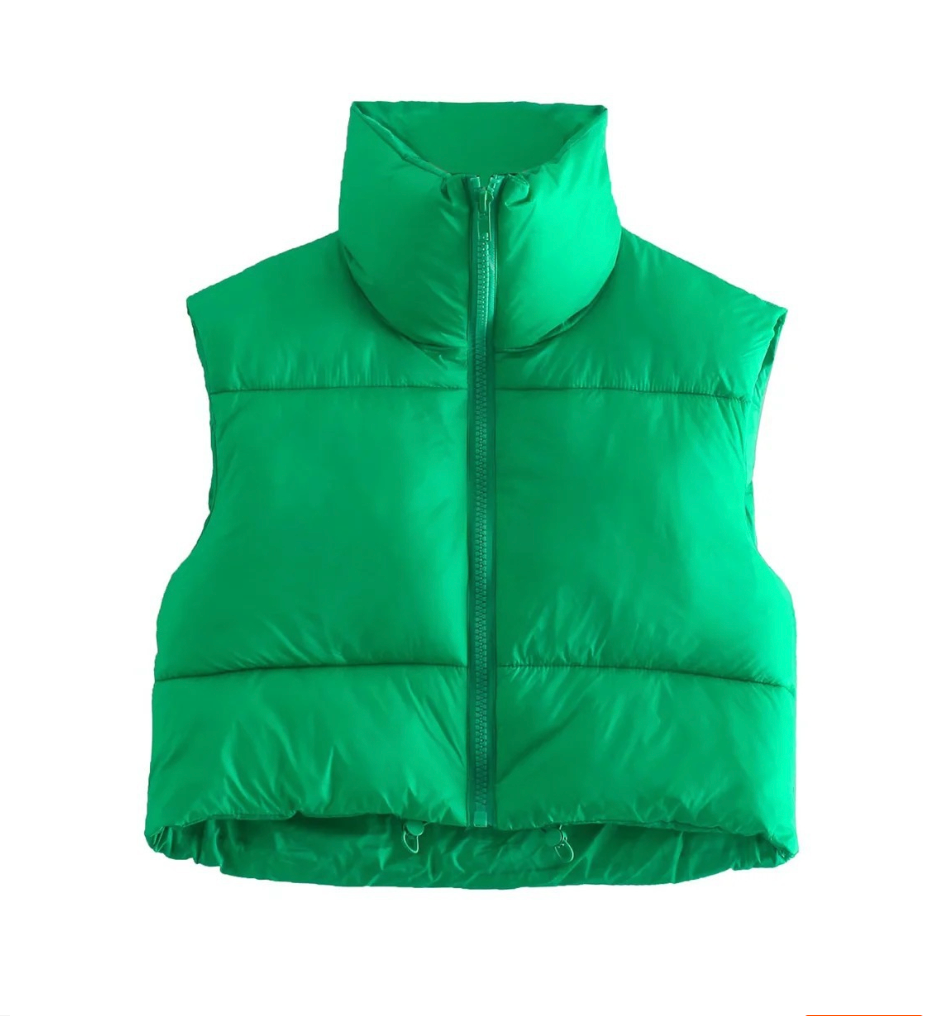 Women's Crop Cotton Down Vest - Xmaker