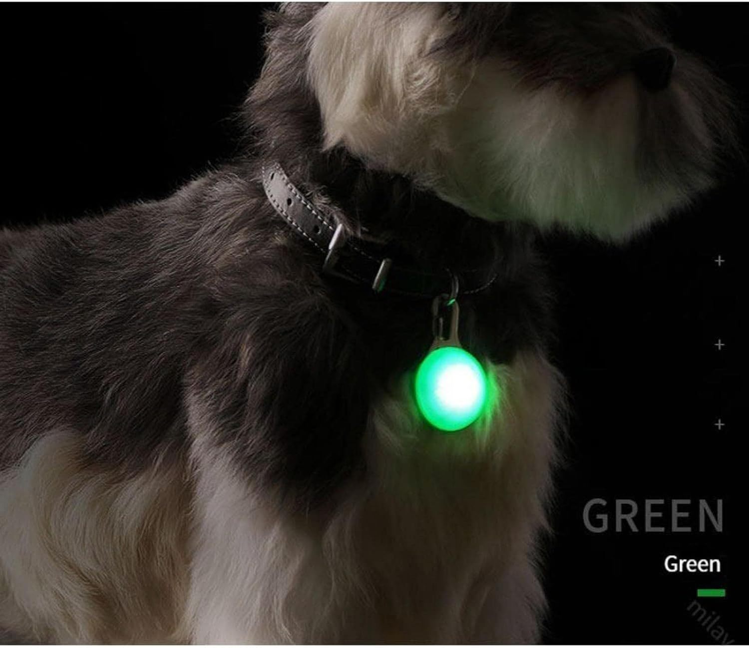 LED Luminous Pet Round Pendant Luminous Dog Tag Pet Charm Dog Flashing Tag Dog Collar Light, Suitable For Pets To Walk At Night - Xmaker